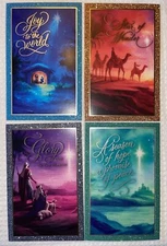 NEW Hallmark Religious Christmas Cards Glitter 4 Designs Matching Envelopes Seal