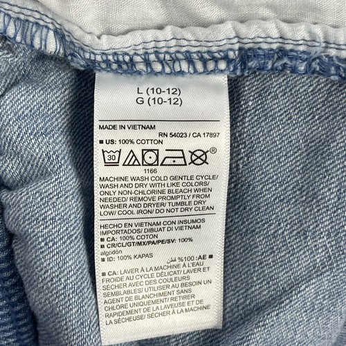 Old Navy Denim Shorts Girls Large 10-12 Chambray Blue Elastic Waist Drawstring - Picture 6 of 6