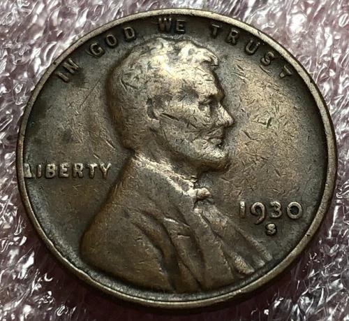 1930-S Lincoln Wheat Cent Fine Condition Copper Coin San Francisco