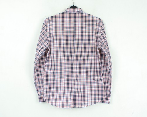 Whyred Hommes Boutonné T-SHIRT S Manche Longue Carreaux Tartan Décontracté Coton - Photo 4 sur 5