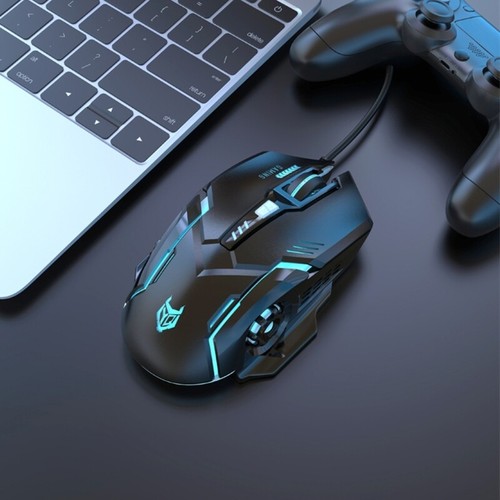 Corded Gaming Mouse 3600 DPI Adjustable RGB Backlit Modes Ergonomic Lightweight - Picture 3 of 8