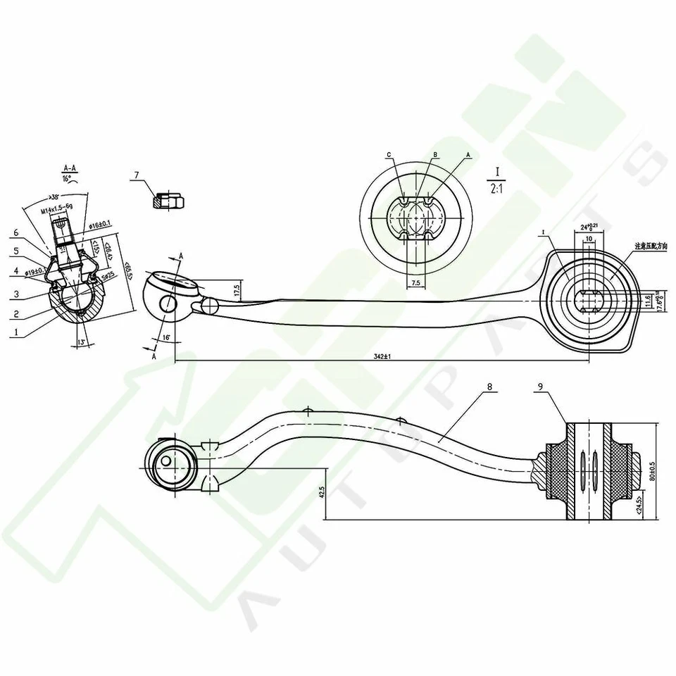 For Mercedes Benz C240 C280 10Pcs Front Tie Rods Sway Bar Links Control Arms Kit - Imagem 4 de 4