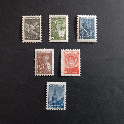 RUSSLAND 1949 / VERSCHIEDENE THEMEN - (ORDENTLICHE SERIE), SERIE VON 6 WERTEN LING. MH*