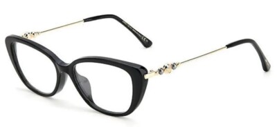 Jimmy Choo Damen Brillengestell JC337/G in 807 schwarz mit Etui und Tuch 52mm