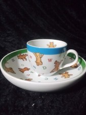 TIFFANY  CO Alphabet ABC Bears 2 Piece Set Cereal Porridge Bowl Cup 2006 Japan
