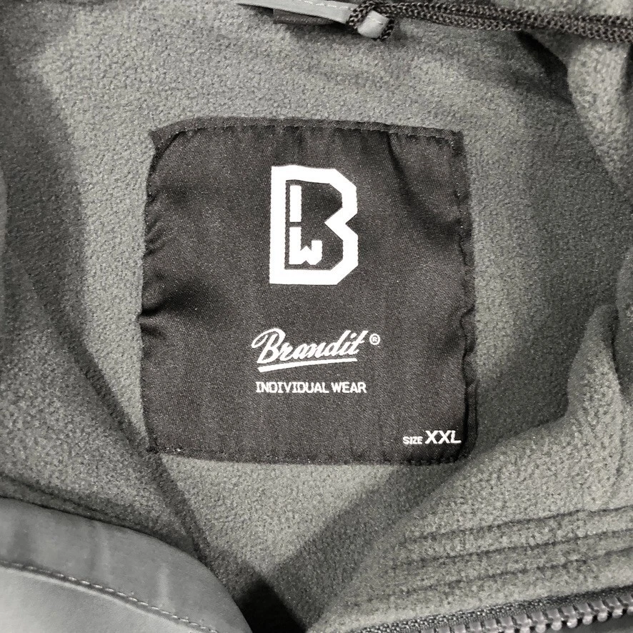 Brandit куртка мужчин XXL серый флис с подкладкой четверть молнии ветровка пуловер новый с Ярлыками - Изображение 3 из 4