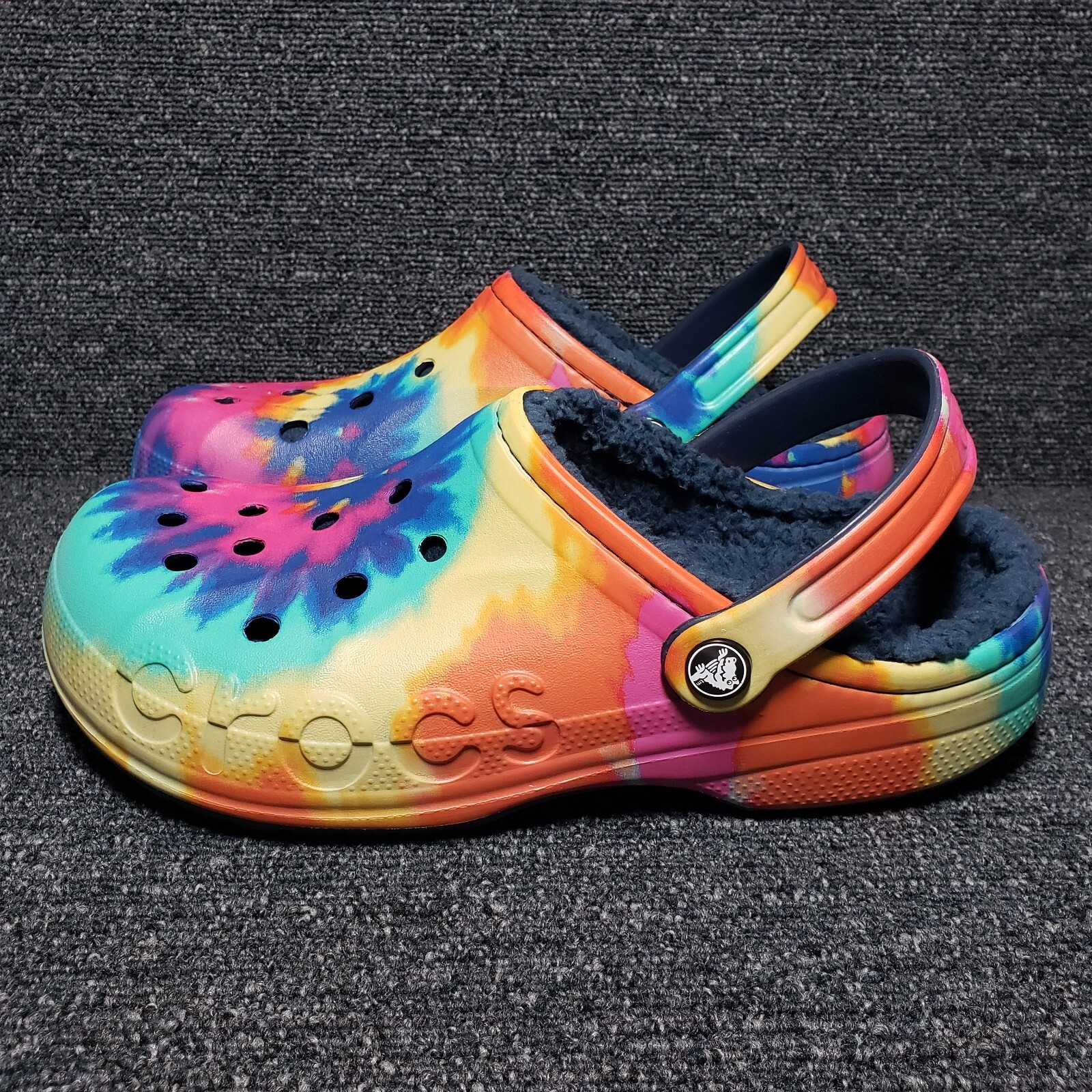 Crocs Mens 9 Womens 11 Tie Dye Multi Color Classic Blue Lined Clog eBay