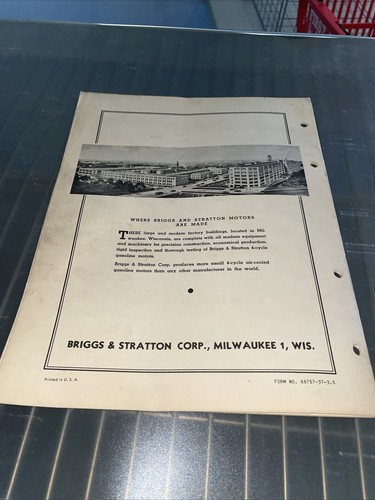 Briggs Stratton Model Y Engine  Repair Operator Operating Manual KICK START - Picture 5 of 5