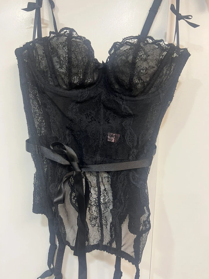 Corsé/vasco Agent Provocateur Love en encaje negro 32C Foto 3 de 4