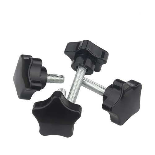 Black Plastic Pentagram Star Thumb Screws - M6/M8/M10, Gripping Bolts & Knobs - Picture 3 of 11