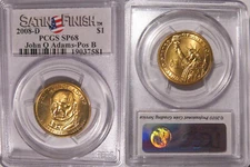 2008 D John Q Adams Presidential Dollar $1 PCGS SP68 Position B Satin Finish