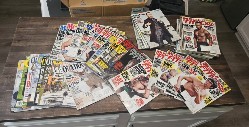Lot of 41 Magazines Mix of Mens Health, Muscle Fitness, and Outdoor Hunting