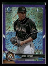 2018 Bowman Chrome #BCP180 Jorge Guzman Prospects Purple Shimmer Refractor #/655