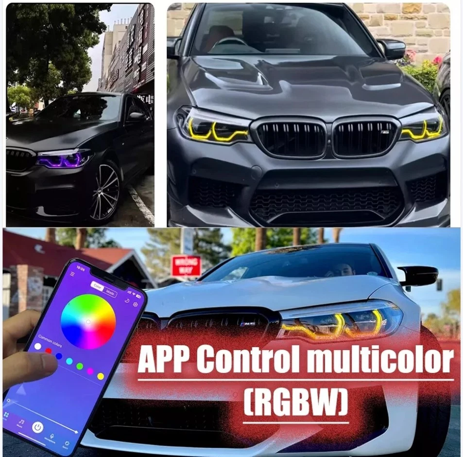 LED RGBW Angel eyes DRL For BMW F90 M5 G30 530i 540i M550iX Adaptive Headlight Foto 4 de 4