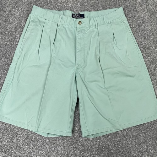 Polo Ralph Lauren Chino Shorts Mens 35 Pleated Front Cotton Casual Vintage 90s