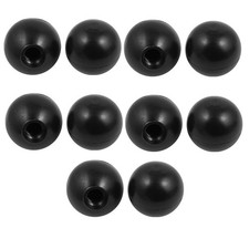 10Pcs Plastic Round Handle Ball Knob M12 Threaded 40mm Dia Machine Tools Black