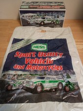 2004 Hess Toy Truck 40th Anniversary Sport Utility Vehicle and Motorcycles w/Bag