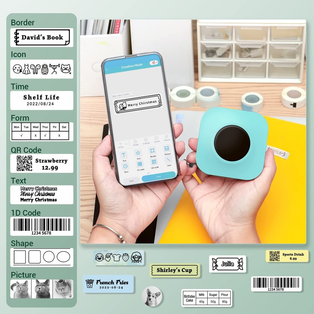 Bluetooth Label Maker Machine Q30S Handheld Portable Label Printer for Home Office Organization