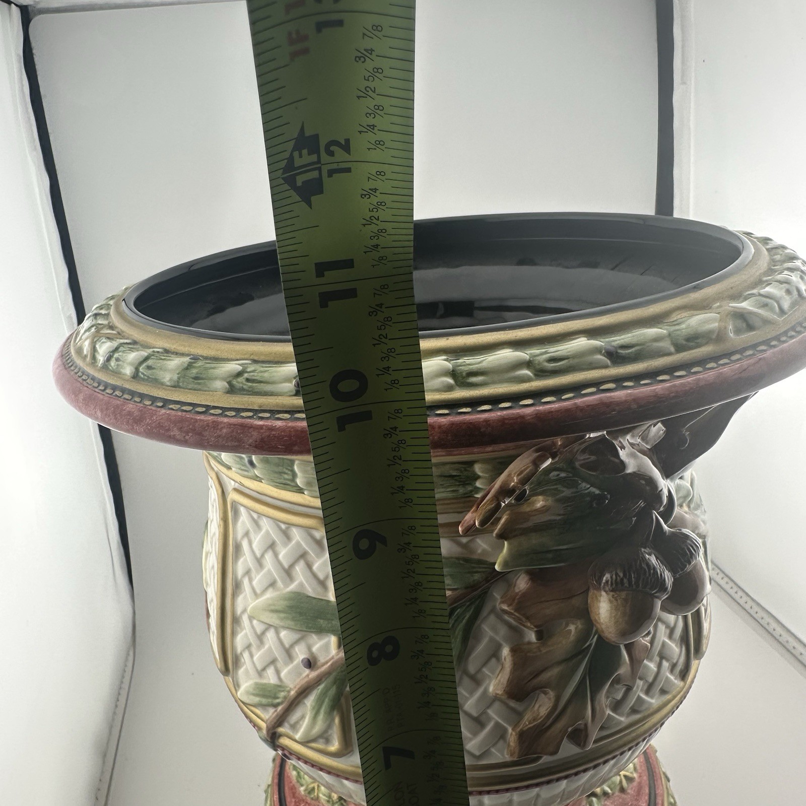 RARE Fitz and Floyd EQUESTRIAN Fall Christmas Chestnut Garland Cache Flower Pot