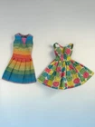 Vintage Barbie Dress Lot Fun N Games #1619 + Floral Dress Mattel Japan 1960s