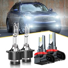 Fit For Infiniti Fx35 2006-2011 2012 Hid Headlight Led Fog Light Bulbs 6000k Kit