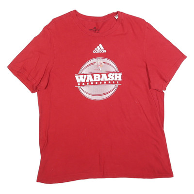 Adidas Damen T-Shirt rot Wabash Basketball Grafik L Kurzarm Rundhals