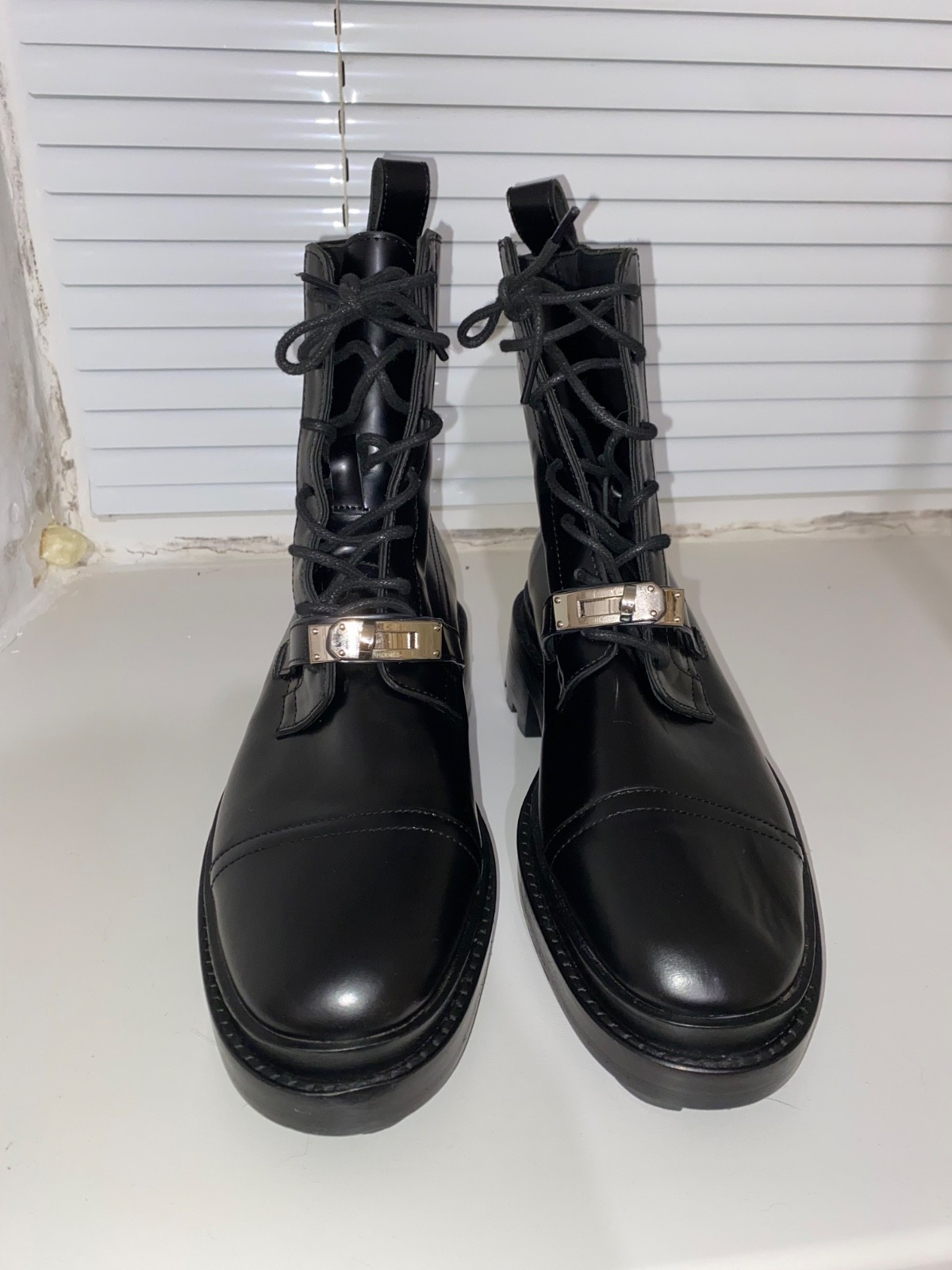 Hermes Noir Funk Ankle Boots Size 38 image 2