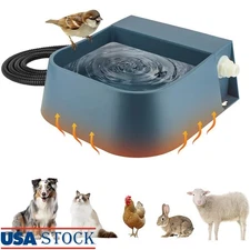 Heated Automatic Pet Water Bowl Keeps Water Drinkable Dogs Cats Outdoor Use
