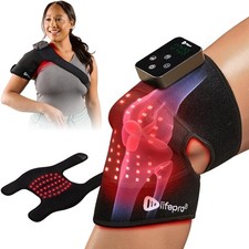 Red Light Therapy Knee Brace - Portable Infrared Device for Pain Relief, Stif...