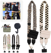 Phone Strap with Zippered Pouch, Clip and Go Strap for Phone with Wallet Crossbo