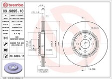 2x Bremsscheibe PRIME BREMBO 09.9895.10 für RENAULT SCÉNIC 2 JM0 dCi JM02 JM13