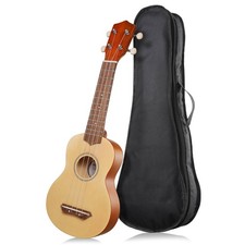Soprano Ukulele Beginner Two-Tone Natural 21" Starter Uke w Bag