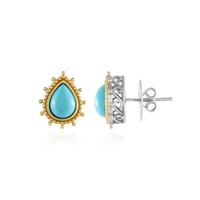 Cavill TüRkis Ohrringe 1,53Ct Tropfen Cabochon Sterling Silber Damen