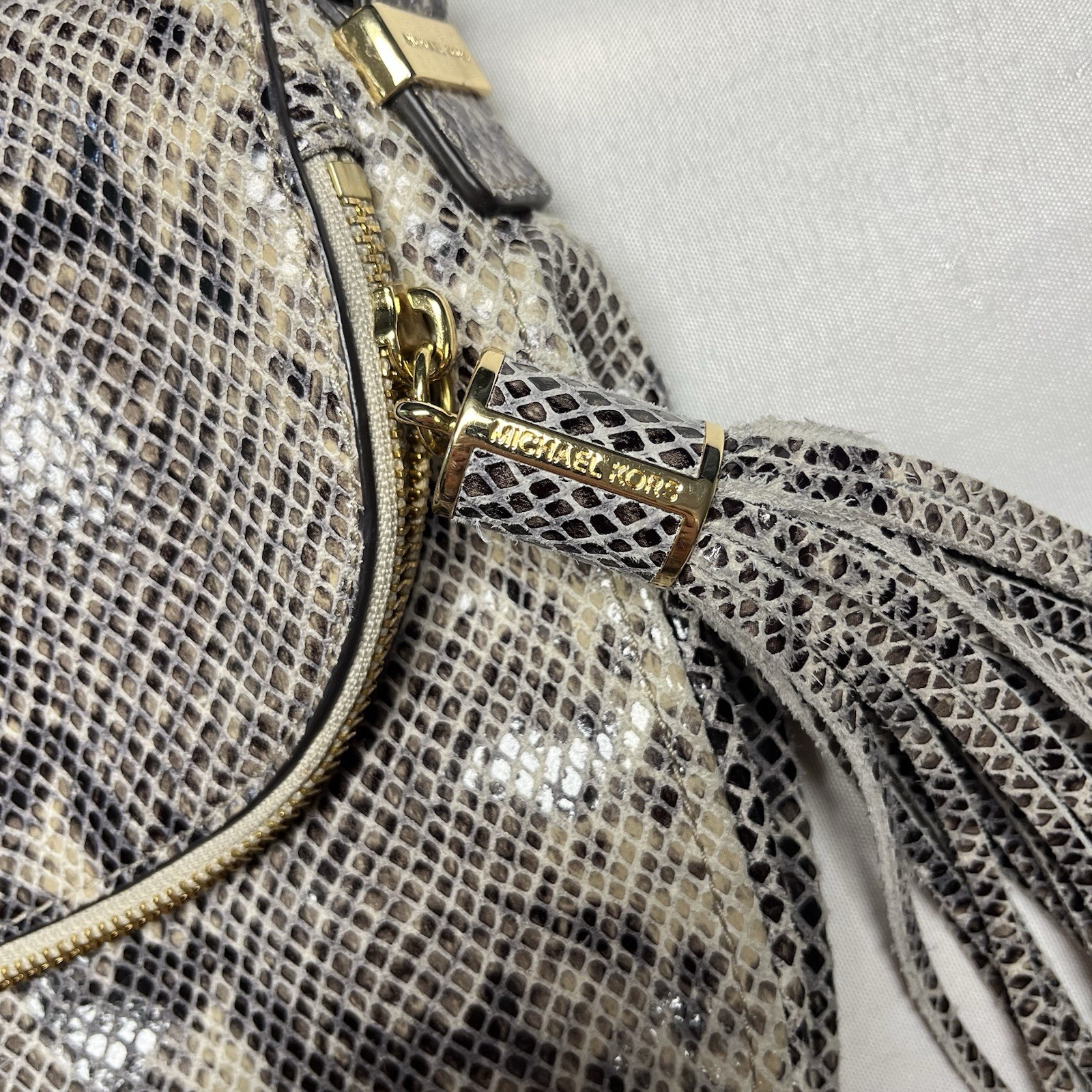 MICHAEL KORS Shoulder Bag Faux Python Snakeskin A… - image 4