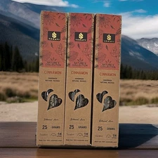 3 PACKS OF SONAVI CINNAMON HANDMADE NATURAL INCENSE. 25GM PER PACK! LOOK!