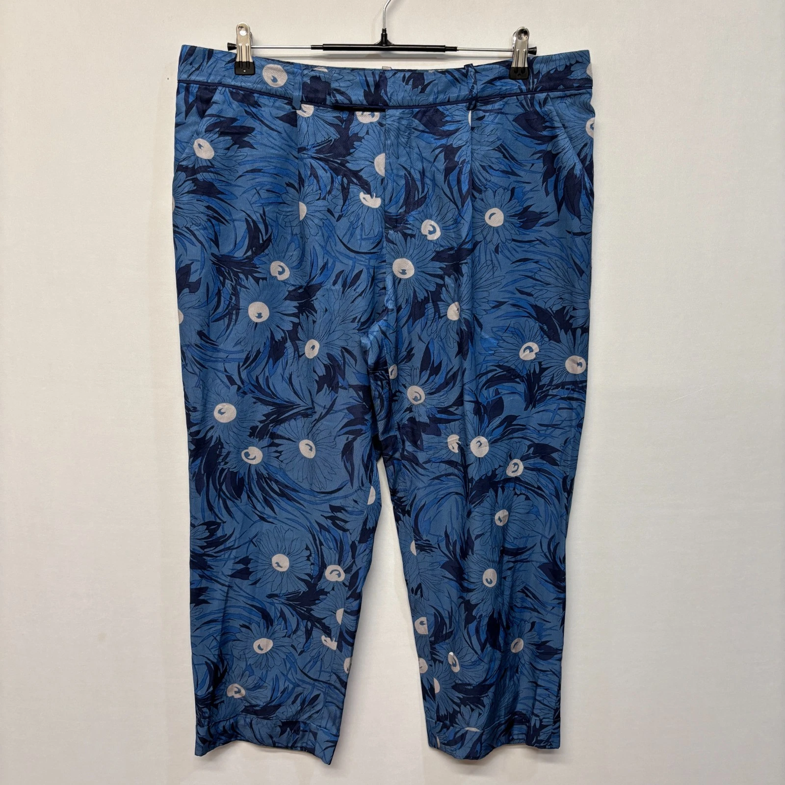Elevenses Anthropologie Women Capri Cropped Pants Size 14 Floral Boho C037 -22
