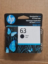 HP 63 BLACK NEW SEALED INK OEM GENUINE USE BY APR 2027