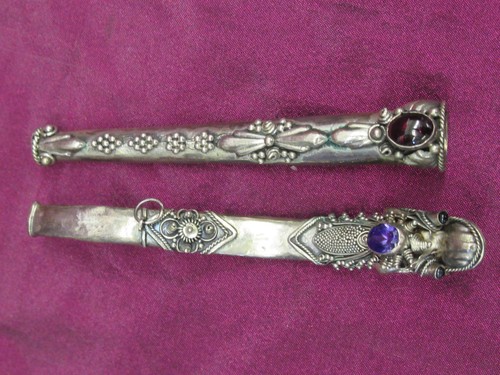 2 antike Zigarettenetui Sterlingsilber mit Schmucksteinen Drachen Design - Bild 2 von 15