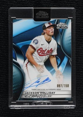 2025 Topps Chrome Black Blue Refractor 97/150 Jackson Holliday #CBA-JH Auto 1ut0