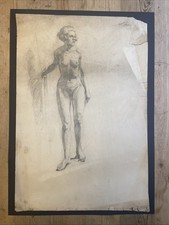 Antique Art Deco Original Signed 1910/1920s Nude Life Model Figure Female