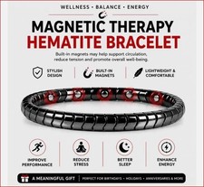 Magnetic Therapy Hematite Bracelet 8mm Beads for Men and Women