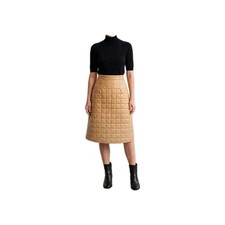 Shein X Skirt Quilted Faux Leather Tan Size M