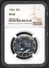 1964 NGC PR67 90% SILVER KENNEDY HALF DOLLAR ~ A PQ BEAUTY ~ 1c START