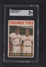 1964 Venezuelan Topps FRIENDLY FOES WILLIE MCCOVEY/LEON WAGNER SGC 2 