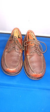 LL Bean Allagash Bison Handsewn Mens 10 D Brown Leather Boat Shoe
