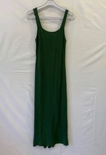 Reformation Jeans Green Ribbed Maxi Dress XS Sleeveless Bodycon Sustainable #163