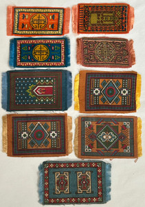 9 Antique Tobacco Cigar Felts Dollhouse Mini Oriental Rugs