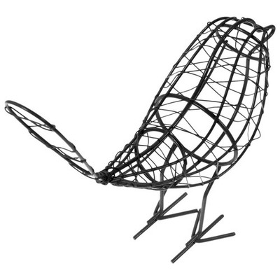 Reusable Iron Wire Bird Decor Black Metal Craft for Office and Home