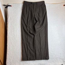 Chaps Ralph Lauren Mens 90s Brown wool pleated Dress Pants 33x32 wool loose READ