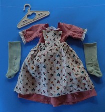 Felicity Birthday Spring Pinner Gown American Girl Doll Pleasant Dress Socks EUC